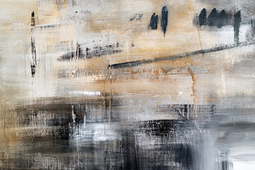 Texture concrete wall with a painted layer of plaster and paint, beige, gray, black architecture abstract background.