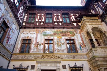 Decorated walls of old royal palace