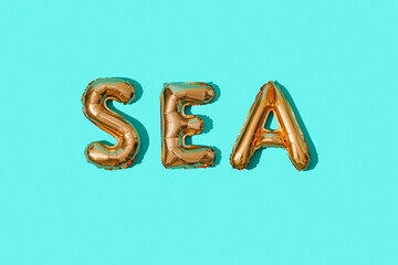 letter-shaped balloons forming the word sea