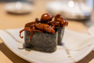 Delicious Japanese Food serve on Plate at Japanese Restaurant