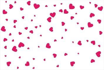 Red heart background. Love confetti background