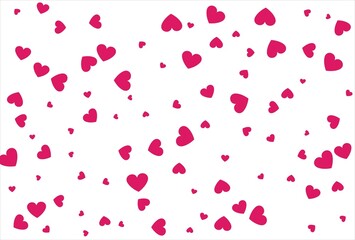 Red heart background. Love confetti background