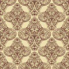 Seamless pattern from sketches vintage design elements in baroque style