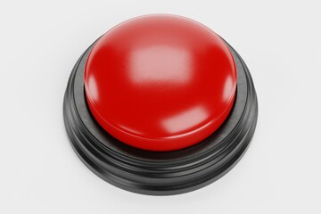 Realistic 3D Render of Emergency Button