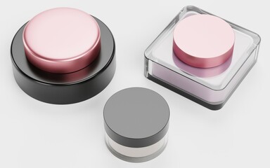 Realistic 3D Render of Face Cremes