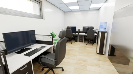 Realistic 3D Render of Office Interior