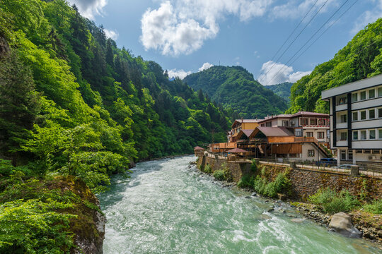 Camlihemsin Town view in Rize Peovince of Turkey