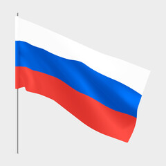 Fototapeta premium Russia flag. National realistic flag of Russian Federation.