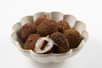 ライチの実　白背景