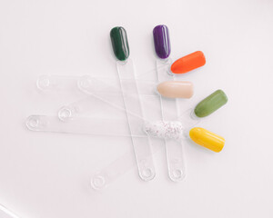 Photography with a palette of colors for manicure.