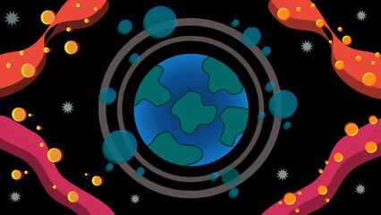 cute abstract galaxy outer space background vector