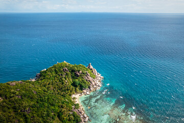 tropical island and sea view form above