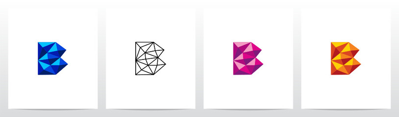 Polygon Lowpoly Letter Logo Design B