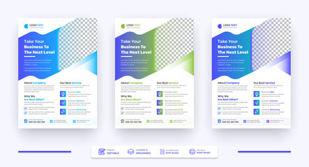 Corporate Business Agency Abstract Flyer Template, Creative Modern brochure Magazine A4 Page Print Ready Flyer Set Template Design, Abstract Shape and Modern Color Flyer Design.