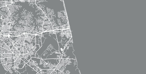 Urban vector city map of Virginia Beach, Virginia , United States of America