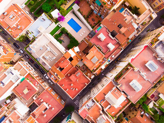 mass of roofs of houses on the spanish city of Barcelona