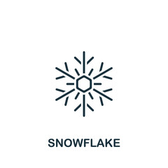 Snowflake icon. Monochrome simple icon for templates, web design and infographics