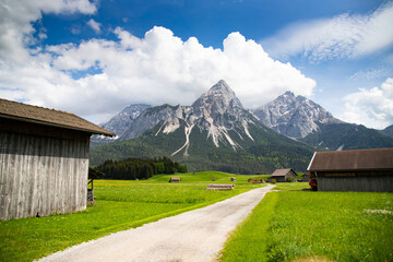 Colorful summer panorama of Austrian Alps, Reutte district, state of Tyrol, Austria, Europe.