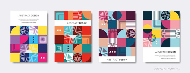 Abstract vector brochure cover design template set