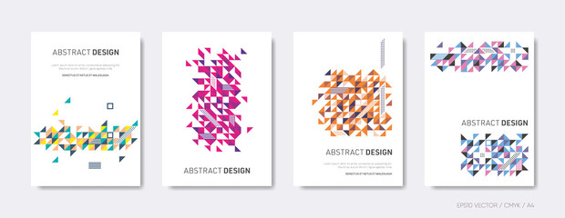 Abstract mosaic design vector brochure cover set