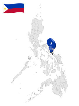 Location Province of Sorsogon on map Philippines. 3d location sign  of Province Sorsogon. Quality map with  provinces of  Philippines for your design. Vector illustration. EPS10.
