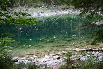 View on the beautiful Zugspitze mountain and the Eibsee in Bavaria, Germany