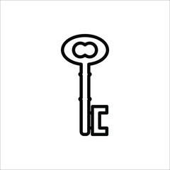 Key vector icons on white background