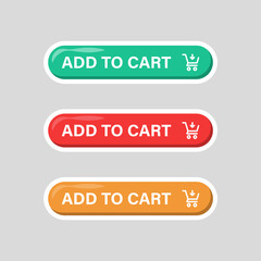add to cart web label banner with shopping cart icon, caddie shop basket symbol with arrow down - online buying sign button