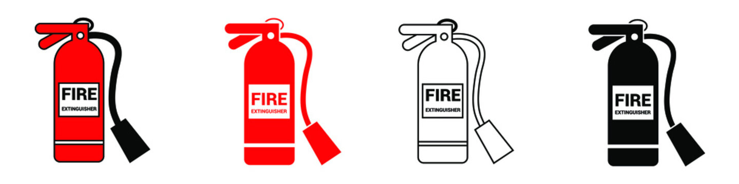 Fire extinguisher icon vector set. Firefighter illustration sign collection. help symbol.