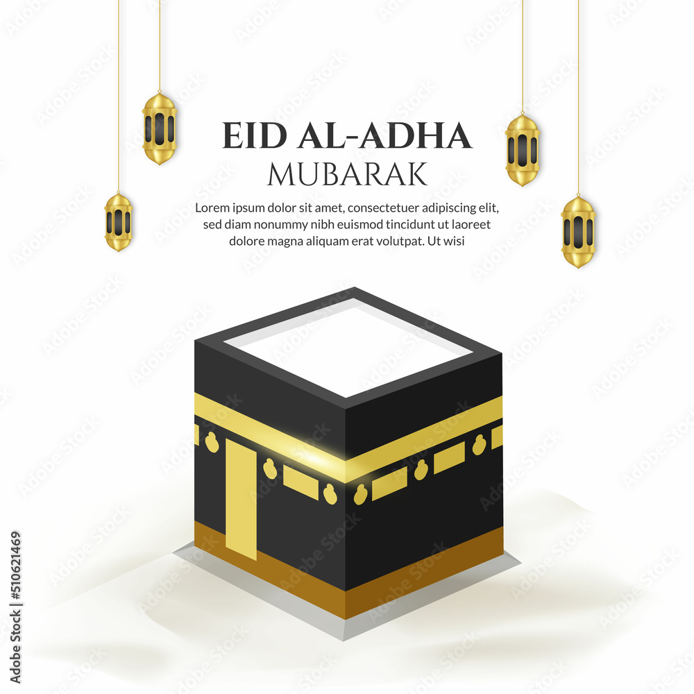 Canvas Prints eid al adha mubarak social media post, islamic banner, greeting card