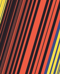 diagonal parallel stripes in red yellow blue on a black background