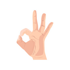 Ok gesture flat icon. Colored vector element from body parts collection. Creative Ok gesture icon for web design, templates and infographics.