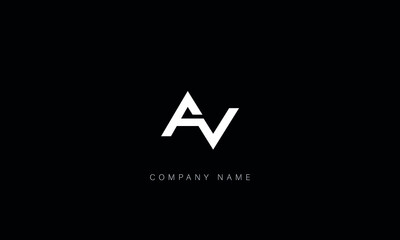 AV, VA Abstract Letters Logo Monogram - obrazy, fototapety, plakaty