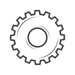 Gear vector symbol line style isolated on white background. 10 eps