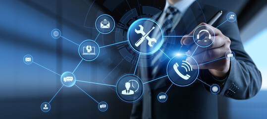 Support customer service business technology concept on virtual screen.