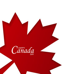Congratulations on Canada Day. Holiday banner with Canadian symbols, maple leaves