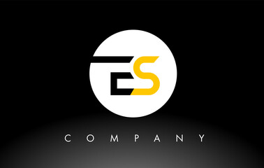 Black and Yellow FS Logo.  Letter Design Vector.