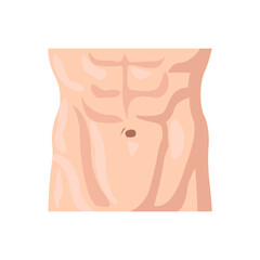 Male abdomen flat icon. Colored vector element from body parts collection. Creative Male abdomen icon for web design, templates and infographics.
