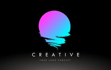 O Brushed Letter Logo. Black Brush Letters design with Brush stroke design.