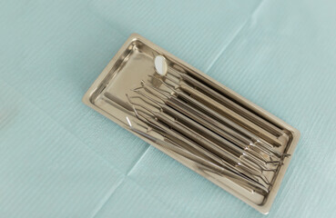 Set of Dentist's medical equipment tools