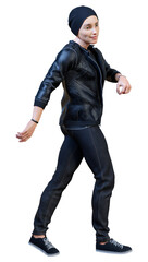 3D Rendering Teenager Boy on White