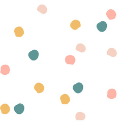 Semless hand drawn pattern with colorful dots. Abstract childish texture for fabric, textile, apparel. Vector illustration