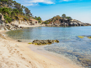 View of Cala bona small beach near Palamos, Catalonia