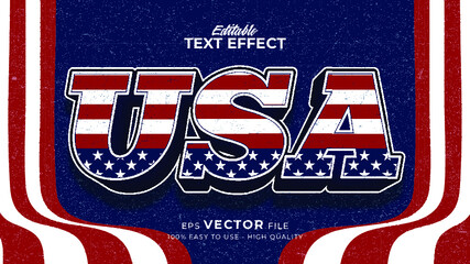 Fototapeta Editable text effect america flag style. Independence day USA 4 July obraz