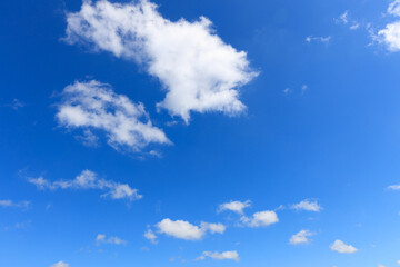 Naklejka na ściany i meble beautiful blue sky with clouds in summer