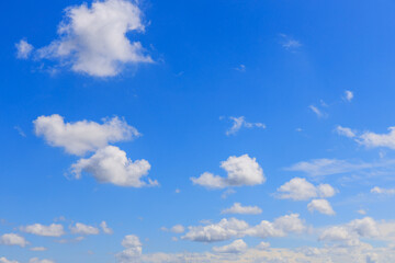 beautiful blue sky with clouds in summer