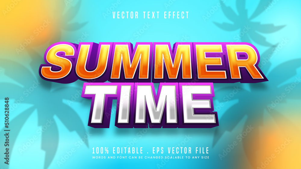 Canvas Prints summer time 3d editable text effect font style