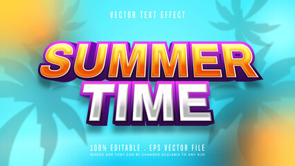Summer time 3d editable text effect font style