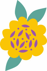 Yellow flower on a white background.Stylized 