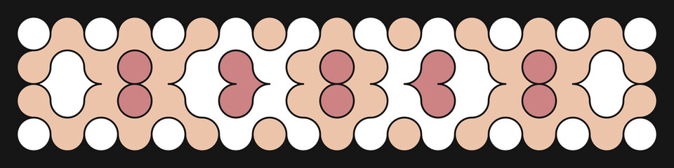 Multicolor truchet tiling connections illustration